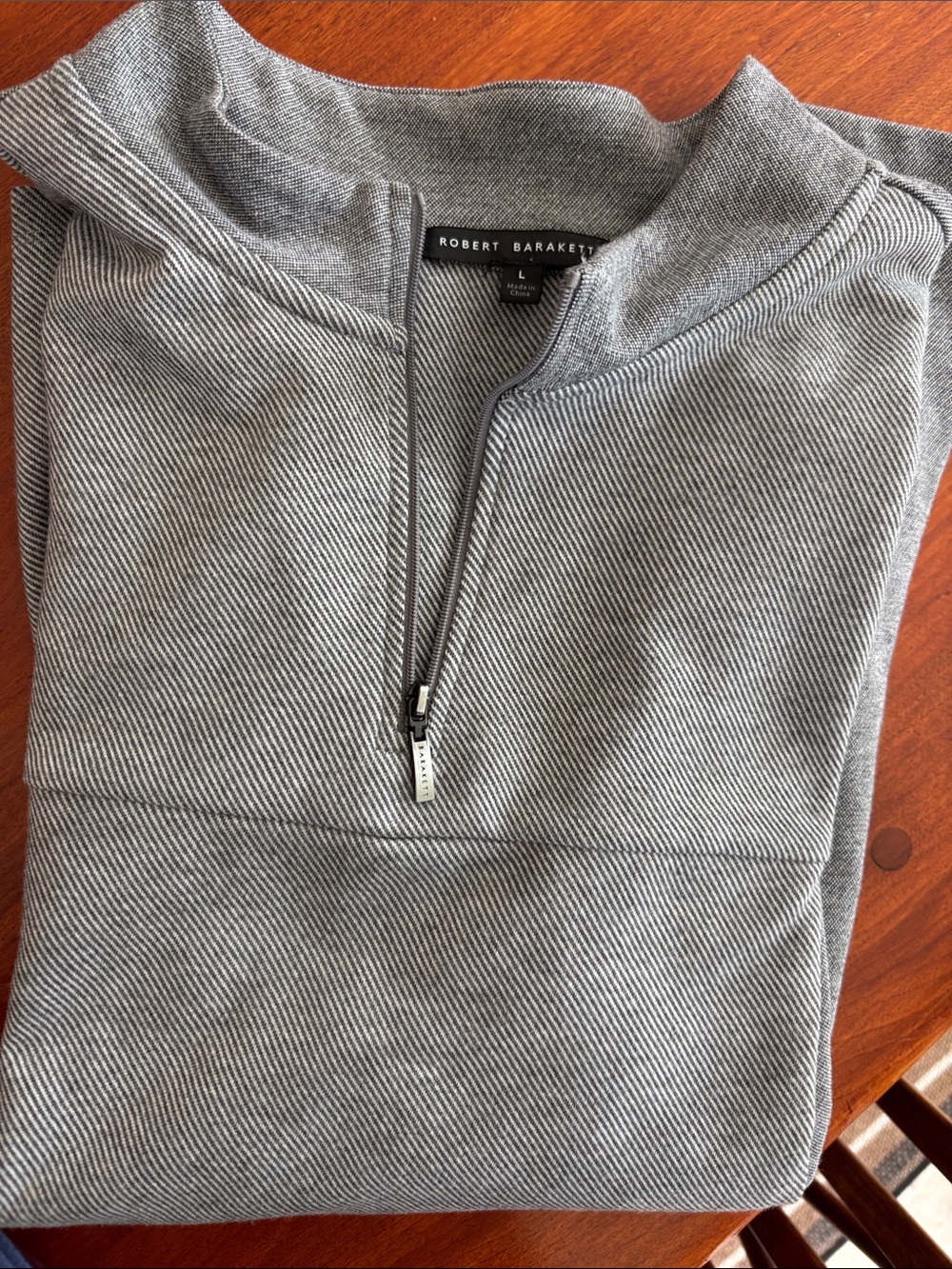 Robert Barakett Men's Gray Quarter-Zip Knit Pullover